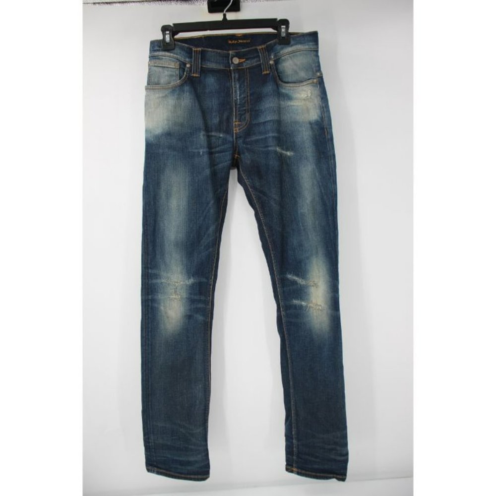 Nudie Jeans Mens 31 Thin Finn Peter Replica Jeans Distressed pockets